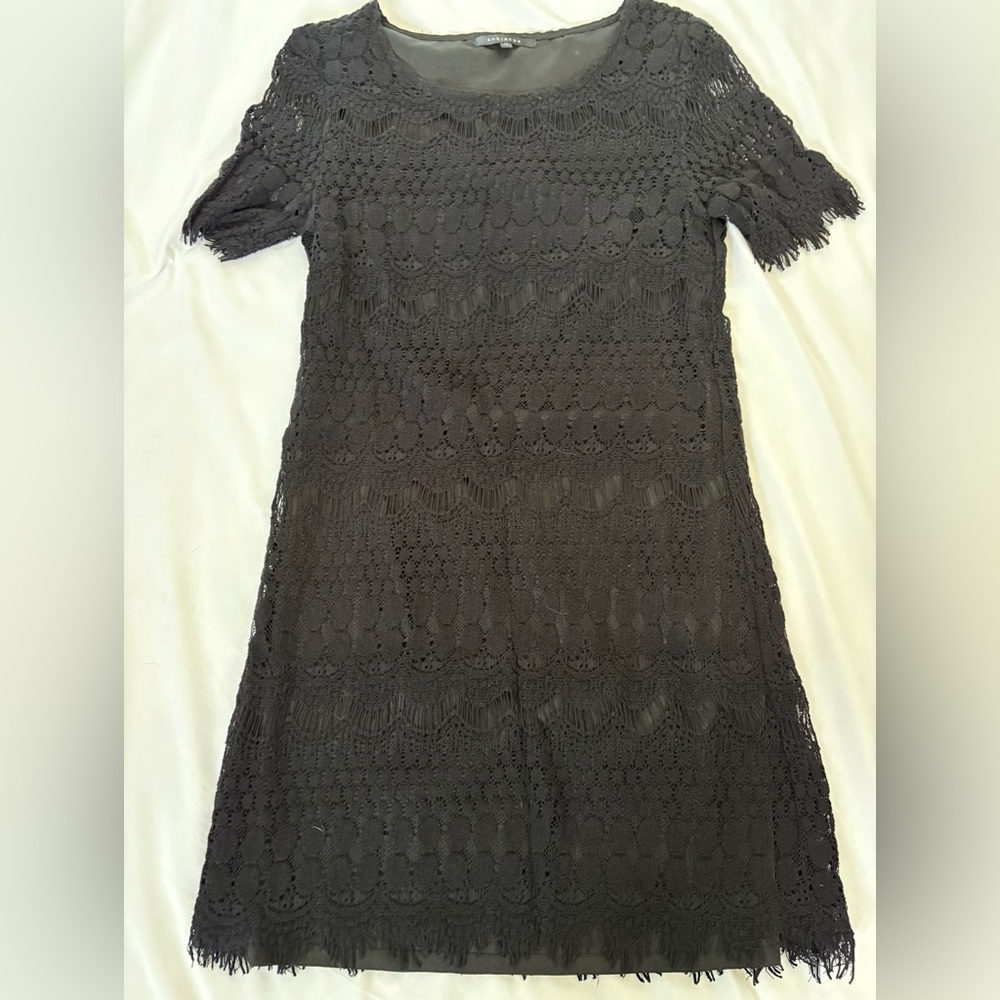 Annianna Charcoal Lace Long Sleeve Dress